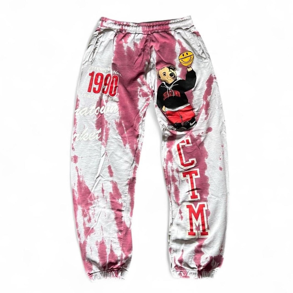 Chinatown Market Smiley Face Champion Polo Teddy Bear Tie Dye Sweat Pants